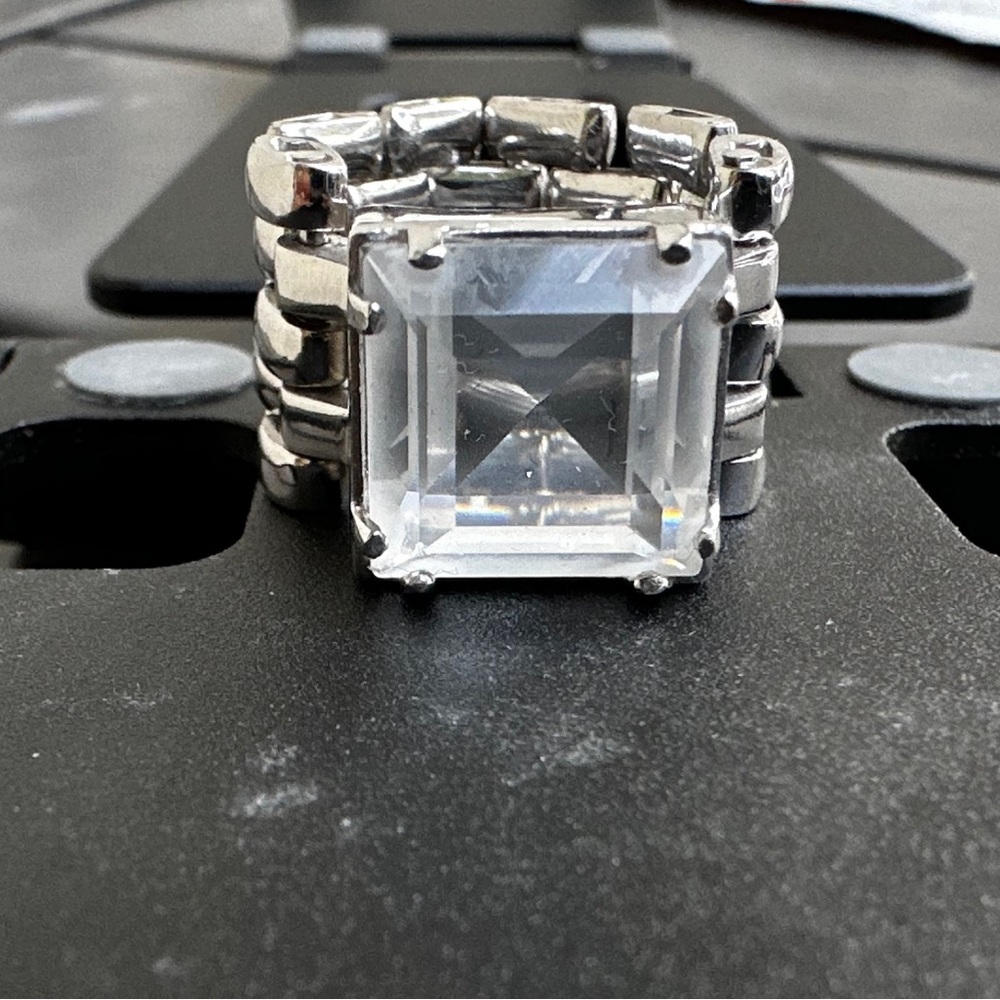 Daniel Swarovski Swarovski Stilla Square Cut .925 SS w Emerald Cut Crystal-RARE - Picture 9 of 10